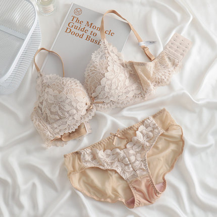 6620 puro deseo encaje estilo romántico pequeño pecho push up superior inferior delgada ropa interior gruesa ajustable pecho sujetador traje