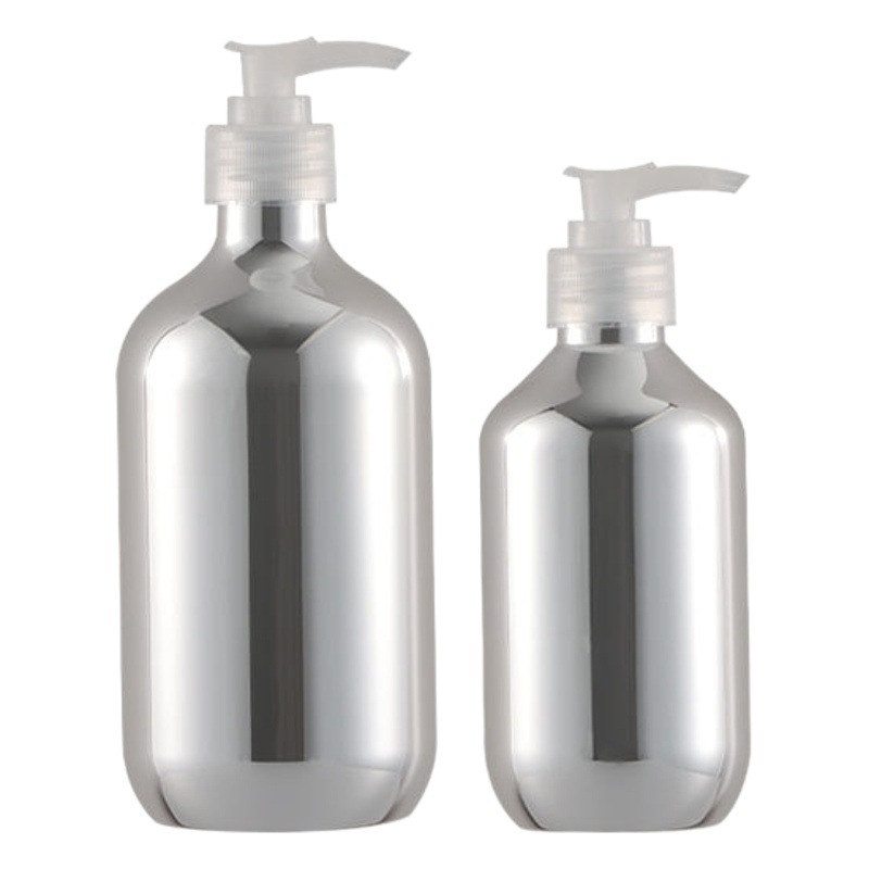 Plata Luz de lujo plástico de alto aspecto desinfectante de manos botella de oro de gama alta botella vacía sub-embalaje cosméticos botella de loción 500ml