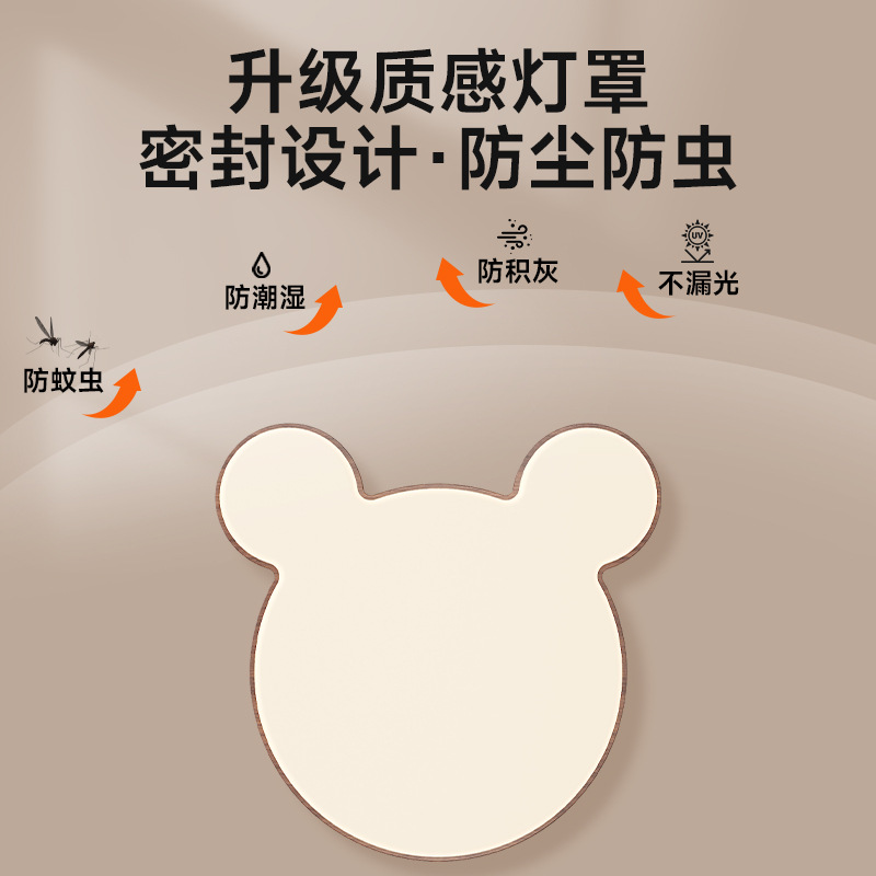 [Seleccionado cuidadosamente] Lámpara de techo de habitación para niños, moderna y simple, madera de nogal, creativa y cálida, lámpara de protección ocular de espectro completo de Mickey