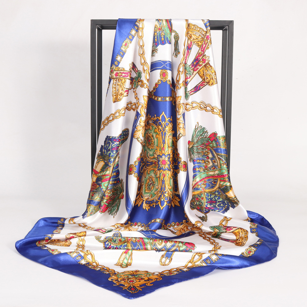 Women's Elegant Lady Modern Style Printing Satin Silk Scarf display picture 1