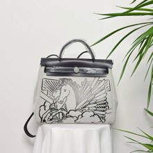 【源头工厂】半蜡线Herbag31帆布拼牛皮斜挎手提包大容量一件批发