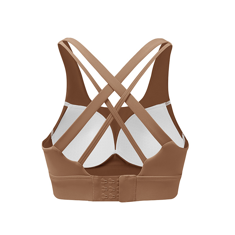Actualizado desnudo Cruz trasera de una sola pieza fija Copa Sujetador deportivo yoga correr fitness ropa interior deportiva para mujeres image 15