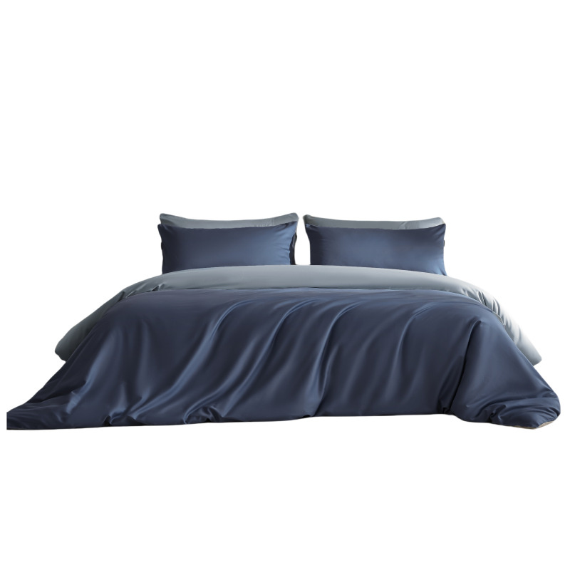 100 algodón de seda larga cama de cuatro piezas de algodón 2025, nueva sábanas de lujo ligera cubierta de colcha de tres piezas