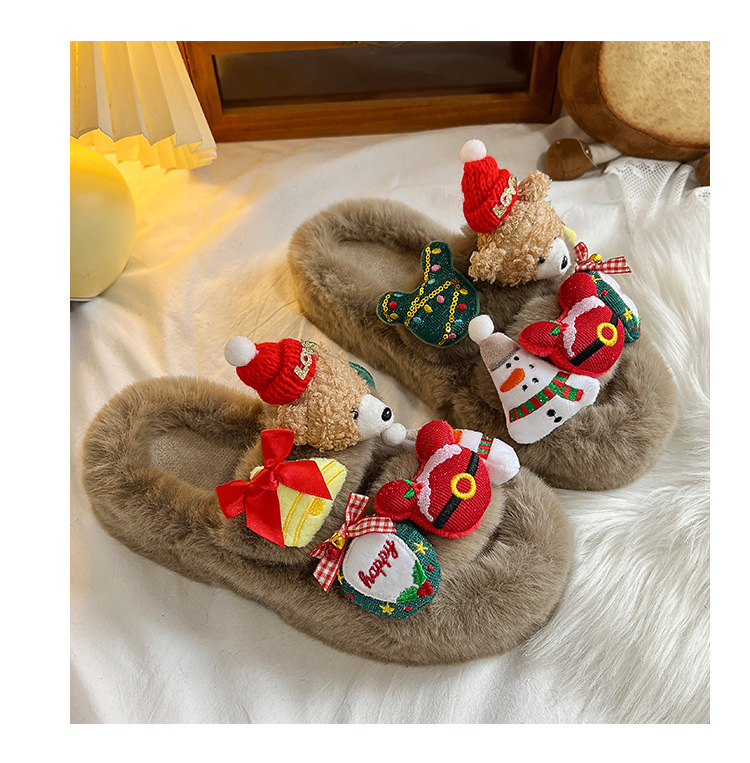 Pantofole da donna comode e antiscivolo per la camera da letto autunnale regolabili in pile di peluche da donna_voghion.com