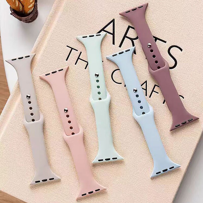 Suitable for Apple Watch S11, slim waist reverse buckle silicone strap, iWatch S10 women's watch wristband