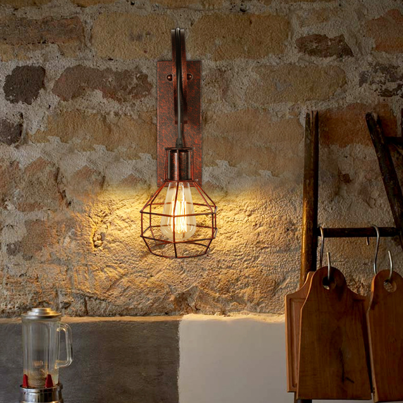 Viento industrial antiguo hierro forjado viejo polea elevación lámpara de pared pasillo porche café restaurante lámpara de pared