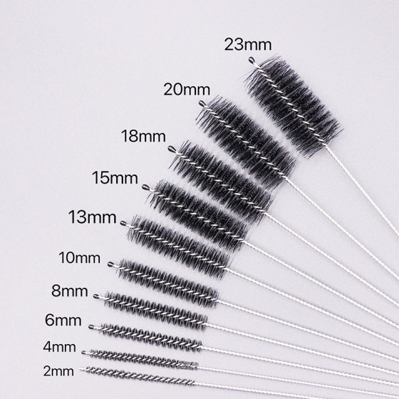 Factory direct stainless steel test tube brush suction tube brush 10 piece set cleaning brush nylon tool discount small brush