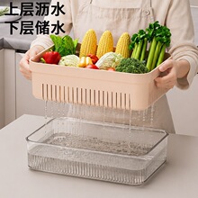 厨房用具-方形沥水篮加厚家用洗菜沥干套装洗碗池水槽多功能双层