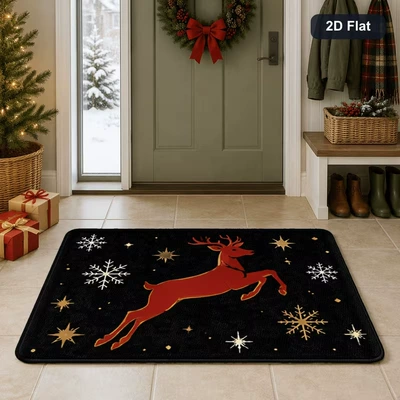 Avtomobil döşəmə paspasları, floor mat, American-style festive atmosphere - 84sdlr-door-mat-14-4060cmcrystal-velvet-with-dot-plastic-backing