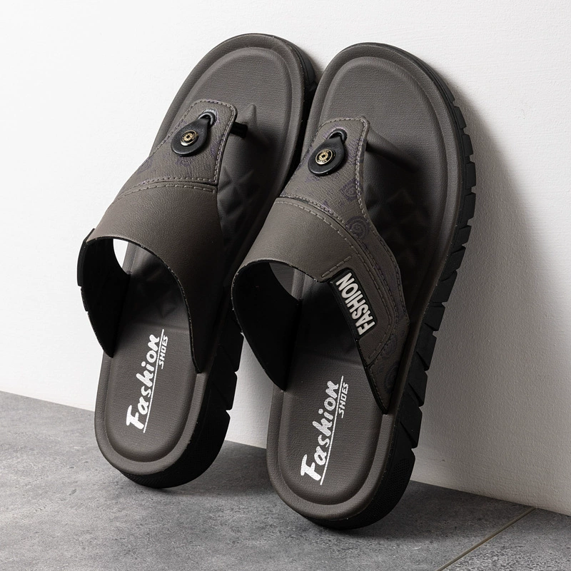 Мужские наружные холодные тапочки 2025 новый летний повседневный дикий противоскользящие мужские шлепанцы с толстым дном