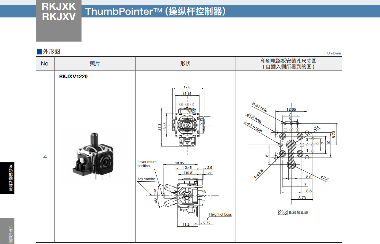ALPS遥控摇杆PS手柄开关RKJXK122400Y/RKJXV122400R/RKJXK1210002-阿里巴巴