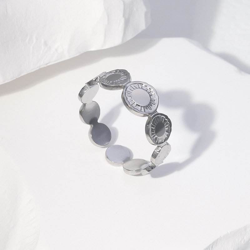 Fashion Geometric Stainless Steel Plating Open Ring