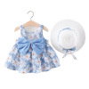 Summer dress with bow girl's, flowered