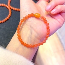 天然南红玛瑙单圈手串樱桃红颜色好高品质尺寸约6毫米