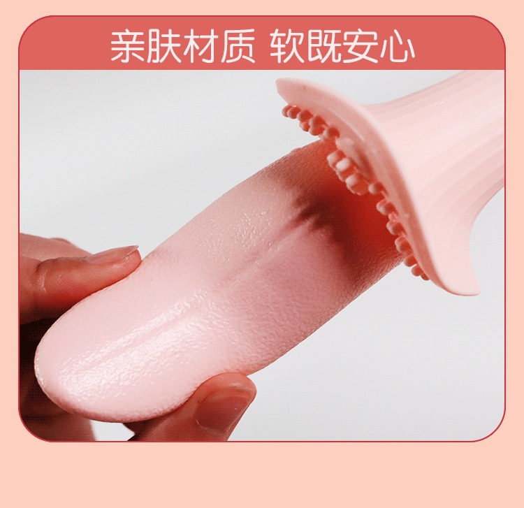 Tongue Licking Clitoral Stimulator Vibrator with Suction, Pink Silicone, Button Control — detail image 20