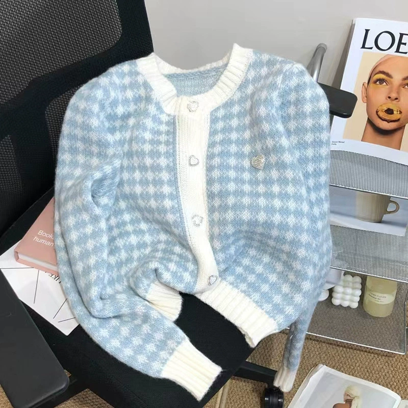 Вязаная куртка, короткий свитер, кардиган, стиль Chanel, облегающий