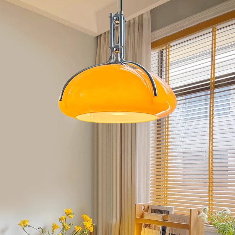 Medieval-style restaurant pumpkin glass chandelier Bauhaus bedroom retro bar counter designer creative personal small pendant light