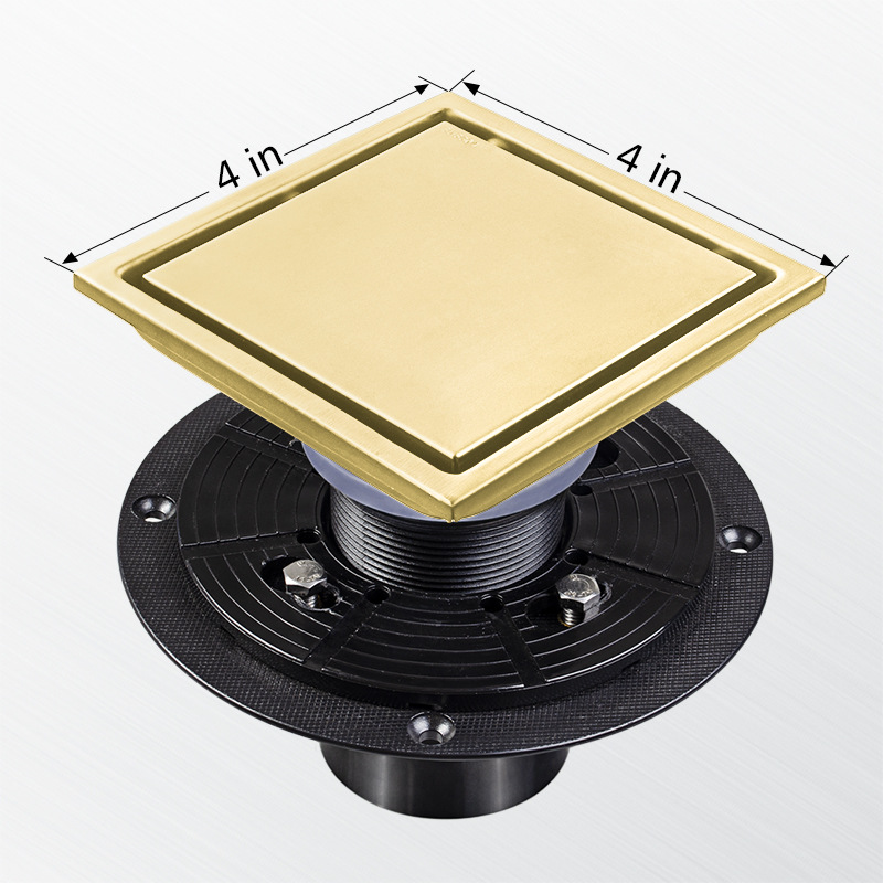 Cruz-frontera Yama 304 hijo Acero inoxidable piso drenaje cuadrado malla invisible cinturón brida americano desodorante 4in6 pulgadas al por mayor