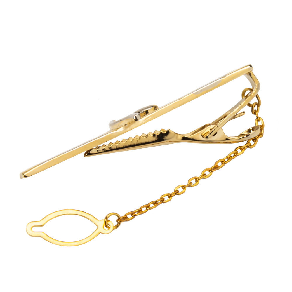 Fermacravatta bicolore di alta qualità con nota musicale in oro placcato, semplice fermaglio per colletto in rame per uomo casual da lavoro_voghion.com