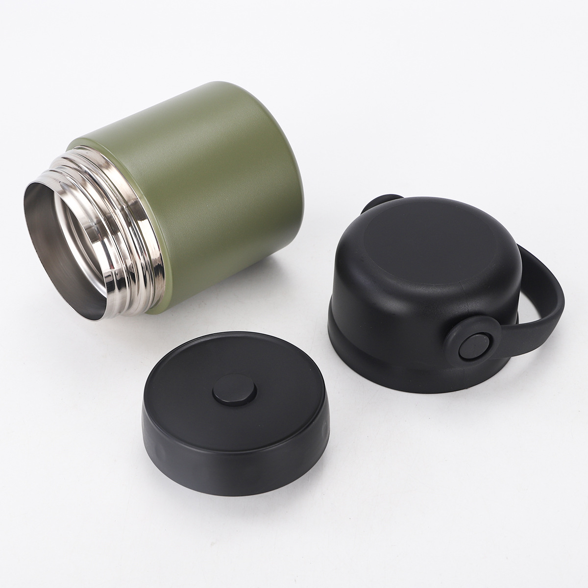 Nuevo vasos portátiles simples de doble capa de gran capacidad 304 taza de aislamiento de acero inoxidable con mango taza de estudiante de desayuno