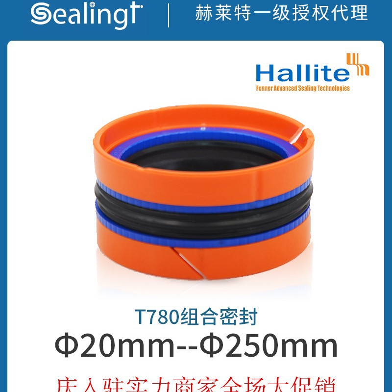 赫莱特Hallite液压密封件 替代DAS TPM 双向组合活塞封T780油封