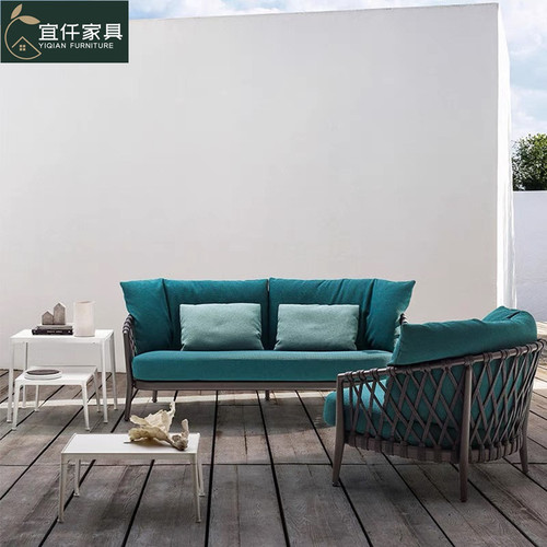 Nordic outdoor sofa courtyard villa furniture balcony rattan chair single outdoor garden terrace leisure rattan sofa