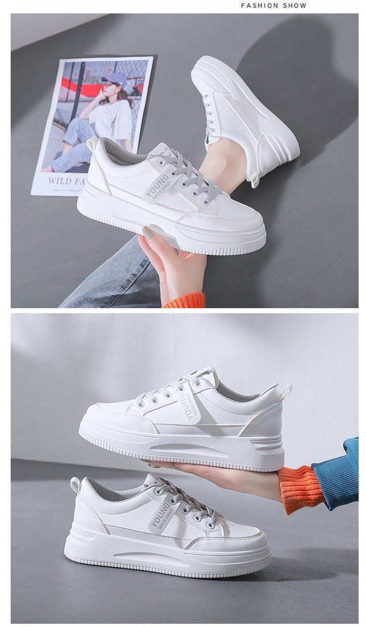 Little White Shoes Women's Ins Tide 2025 Versatile Fashion Board Shoes Student Muffin Flat-bottomed Casual Sports Shoes_voghion.com
