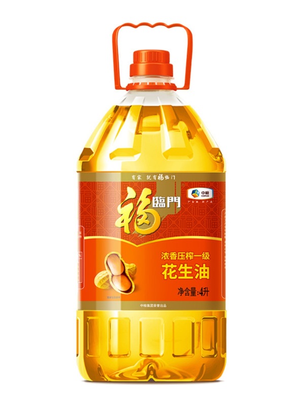 郡捷食品福临门浓香压榨花生油4L物理压榨花生油食用油|undefined