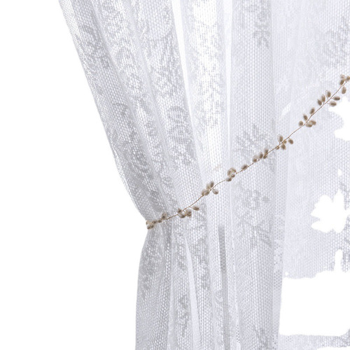 High-end white lace curtain fabric sheer window wedding curtain net fabric dessert table prop fabric material free shipping