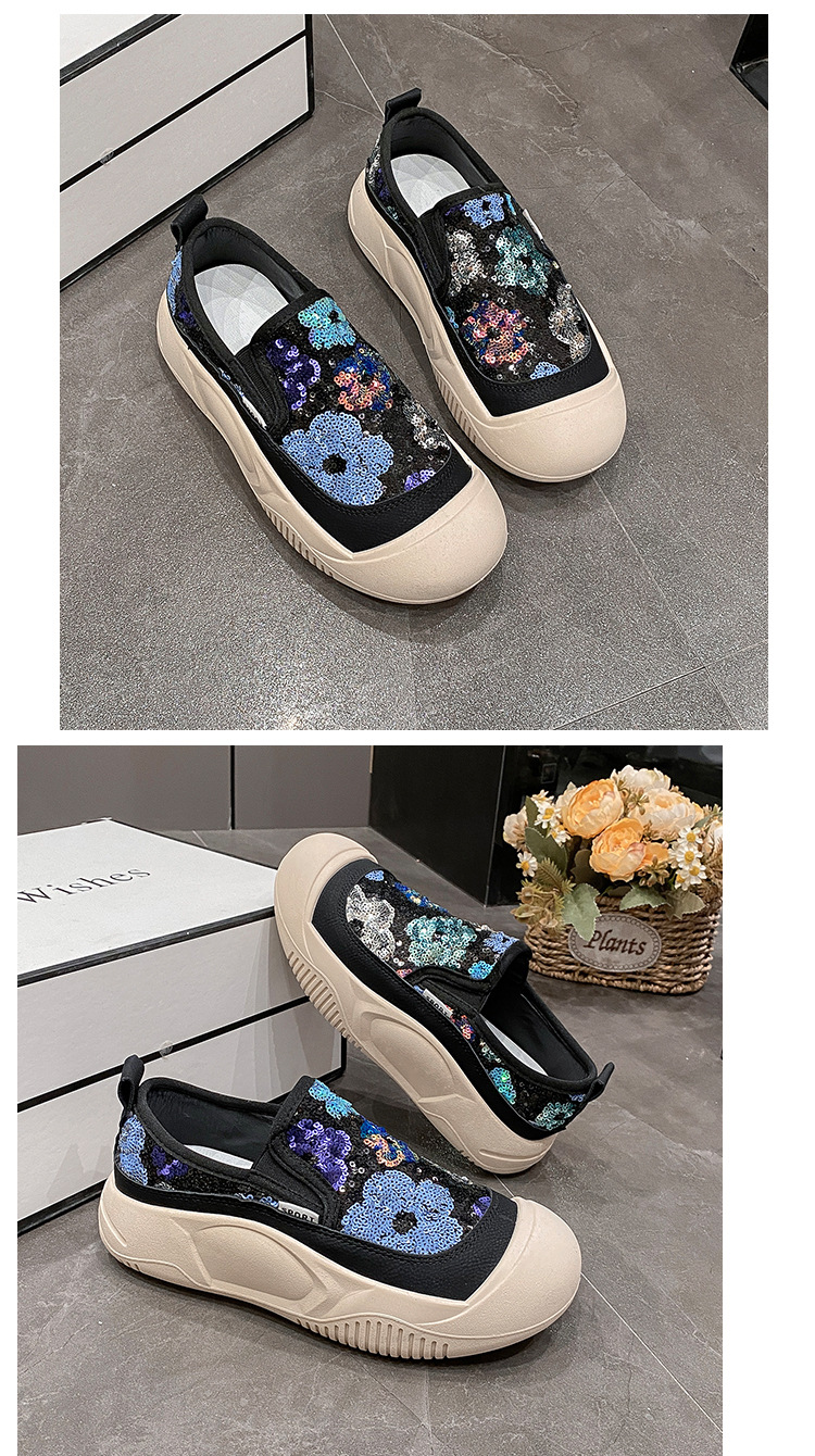 Women's Casual Floral Sequins Round Toe Casual Shoes display picture 31