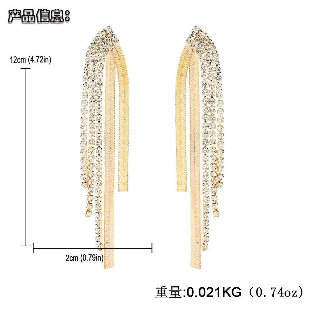 Cross-border Claw Chain Tassel Alloy Long Retro Earrings Wholesale display picture 1