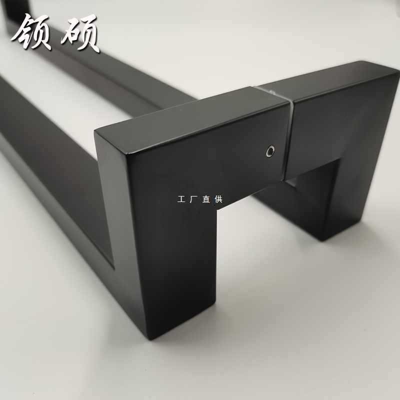 GJU8 Chinese-style 304 stainless steel framed glass door handle black main door handle champagne gold side-mounted handrail