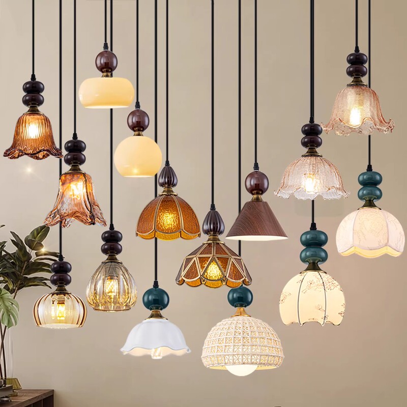 Art Glass, Solid Wood, Ceramic Small Pendant Light for Restaurant, Bar Counter, Entrance, Hallway, Vintage Style Decorative Ambiance Light, Hanging Light Art Glass, Solid Wood, Ceramic Small Pendant Light for Restaurant, Bar Counter, Entrance, Hallway, Vintage Style Decorative Ambiance Light, Hanging Light