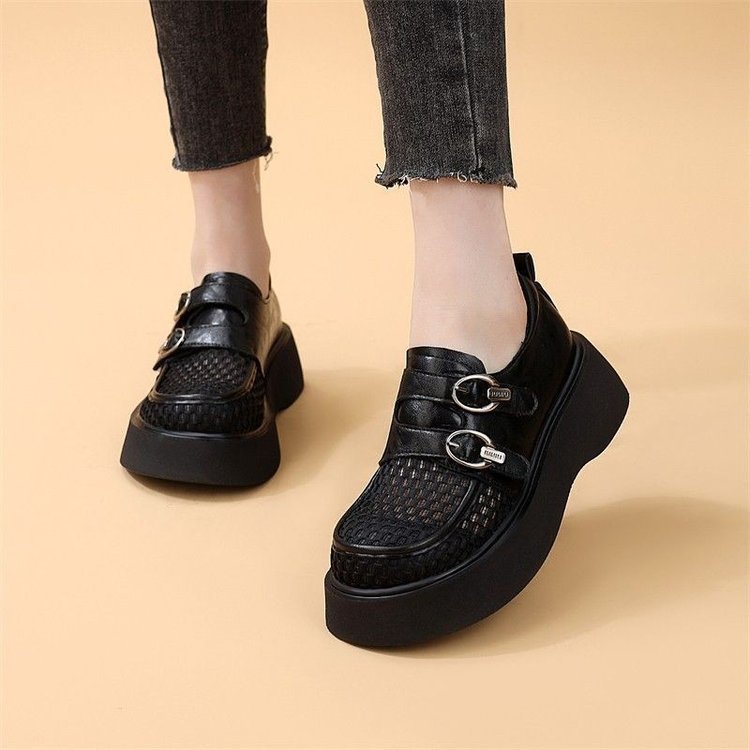 2026 verano nuevo adelgazamiento universal zapatos de malla hueca zapatos de malla transpirables zapatos de cuero