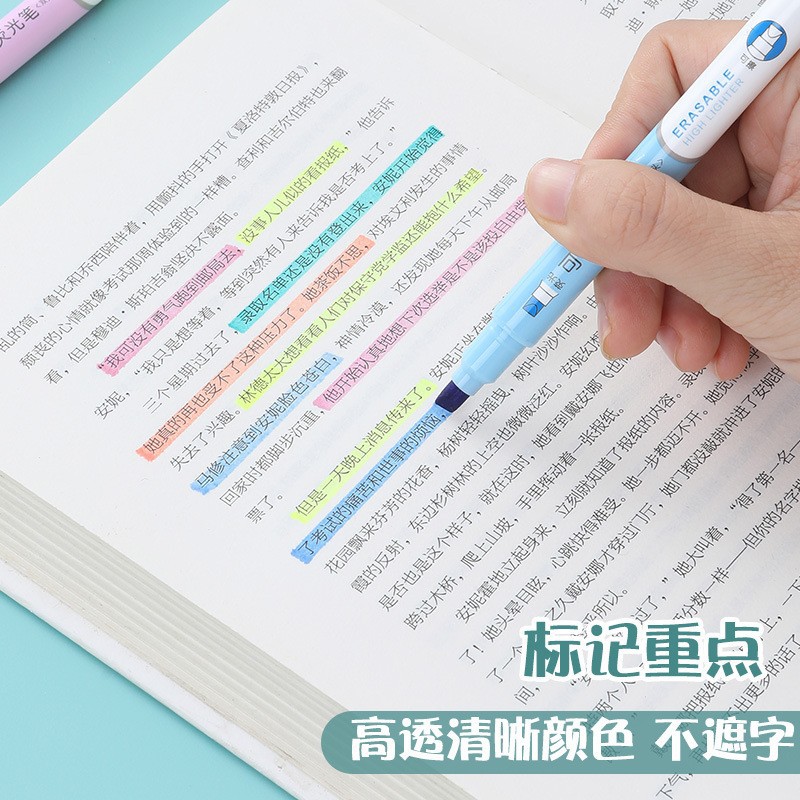 Puntero de resaltado borrable creativo de graffiti de color bolígrafo de escritura de PVC para estudiantes marcadores de resaltado multicolor