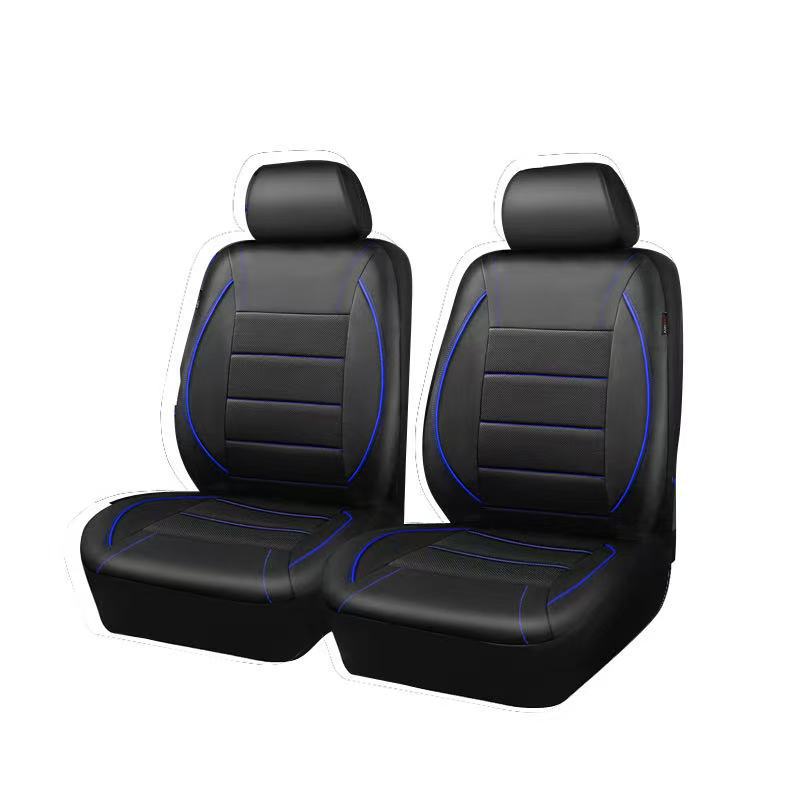 Universal Pu Leather Car Seat Cover with Single-Needle Arc Pull Strap, Leather Style, 5-Seater Car Seat Cover