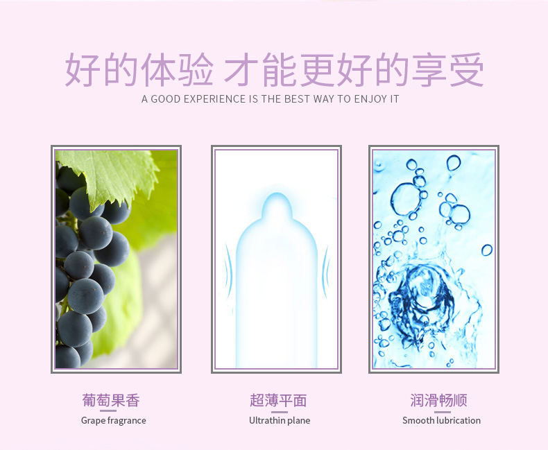 North Condoms Grape Fruit Scent Lubricated Thin Smooth Latex Condoms — detail image 12