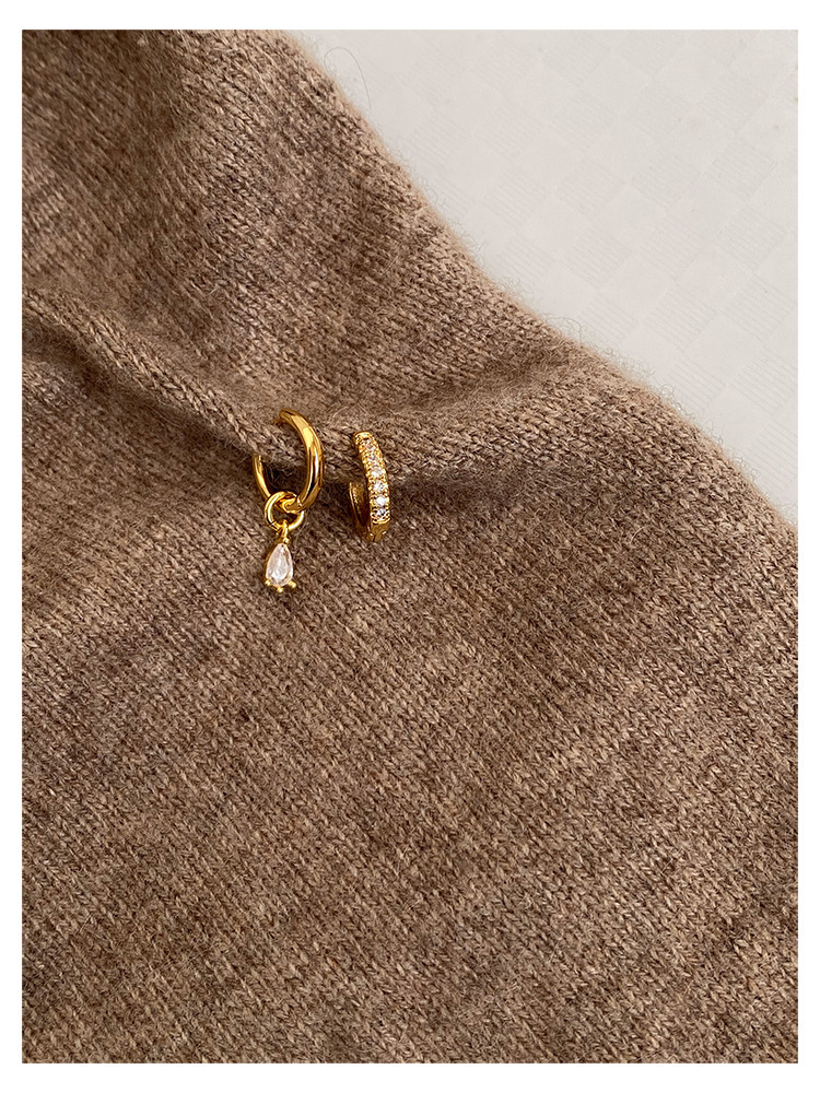 Internet celebrity's same asymmetrical water droplet buckle, ring, women's simple personality, exquisite summer ear_voghion.com