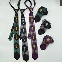 Японская версия JOJO галстук Jiliang Kyoshi фантастическое приключение череп черный ленивый галстук на молнии для мужчин