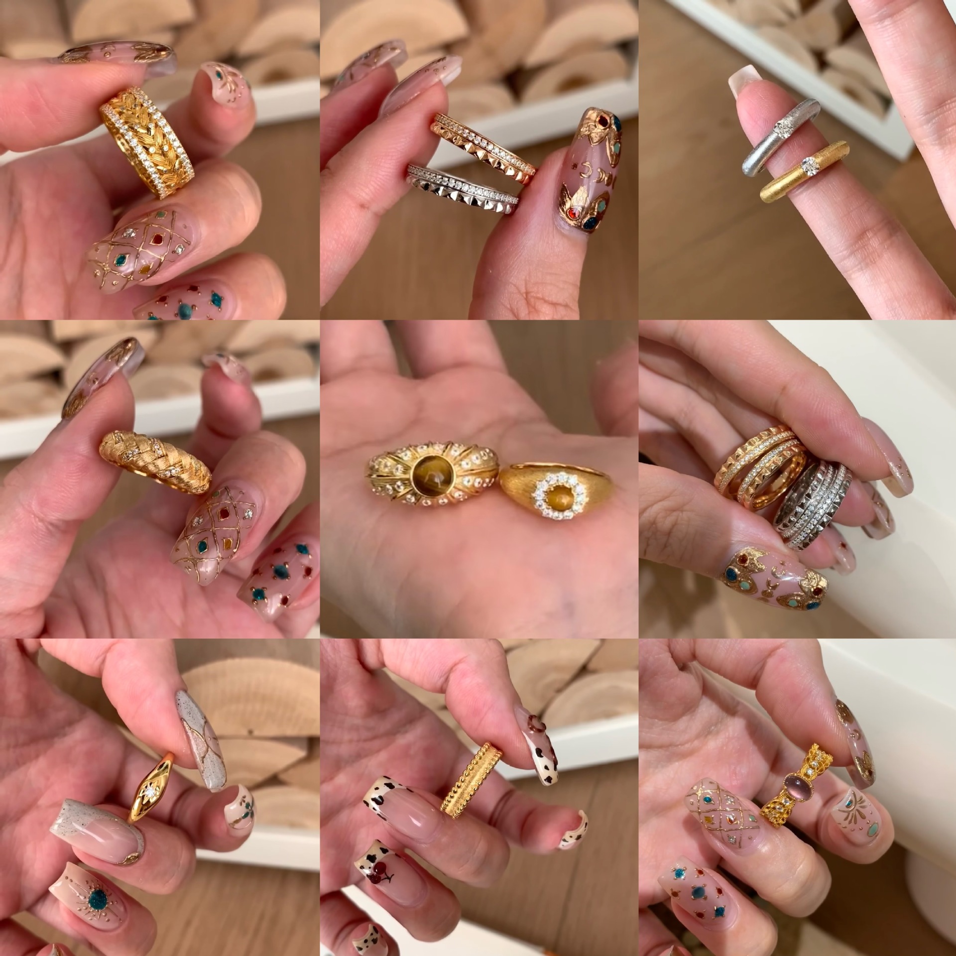 Anillo abierto de piedra ojo de tigre de circón medieval, anillo de dedo de comida de todo fósforo de nicho femenino, temperamento de moda, joyería de lujo ligera al por mayor