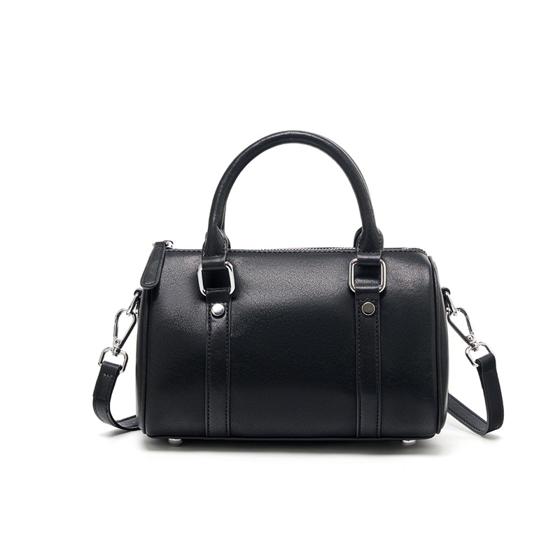 Boston Pillow Bag Top Grain Cowhide Leather Zipper Shoulder Bag Luxury Commuter Women's Small Handbag - Thumbnail 5