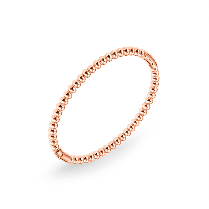 Beaded bangle armband van titaniumstaal retro bamboe design_voghion.com