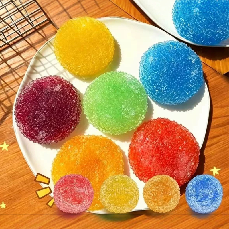 Fructose Ice Cream Ball with a Moldable Texture, Makes a Crunchy Sound When Squeezed, High Aesthetic Value, Handmade Stress-Relief Toy, Squishy Fun