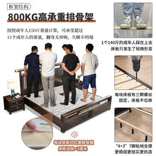 kq珍乐美新中式实木床1.8米双人床1.5米床主卧中国风婚床中式储物