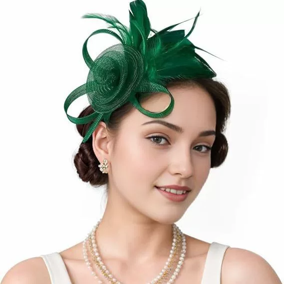 Cross-Border New Bridal Wedding Mesh Hair Accessories Tea Party Horse Racing Festival Women's Accessories Stage Feather Hat