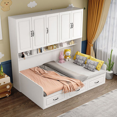 cabinet one Solid wood bed Tatami wardrobe Small apartment children Wardrobe bed multi-function Combination bed space