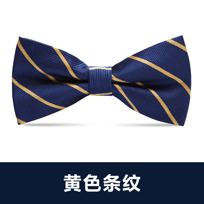 ↬↬↬노란색 줄무늬 나비넥타이