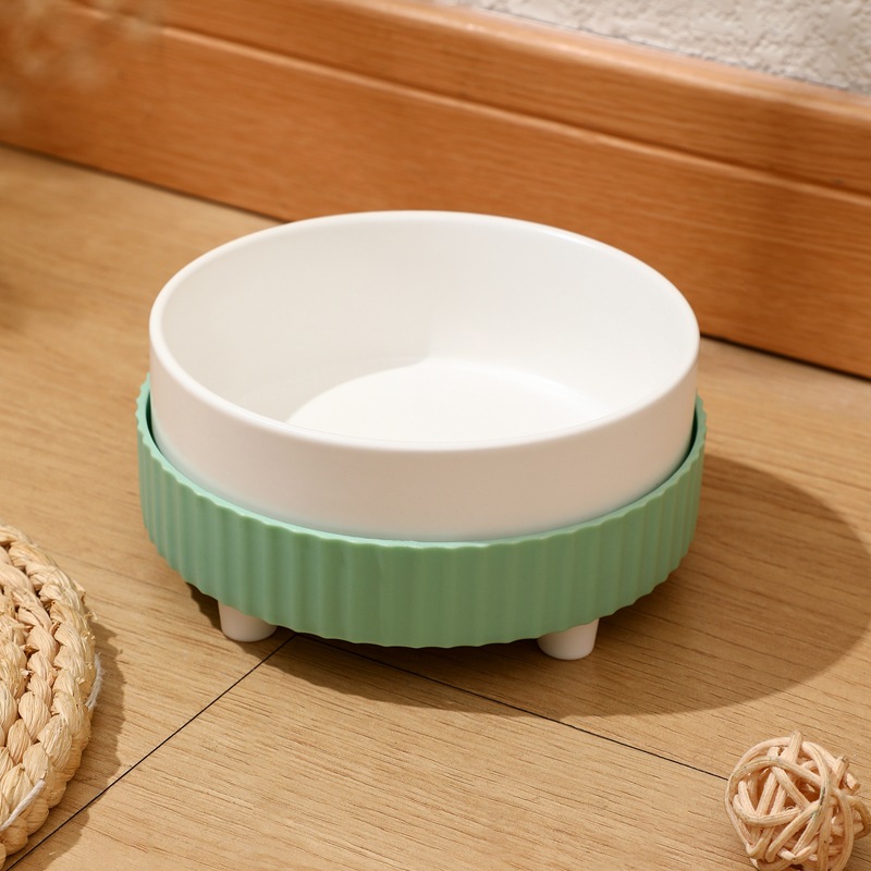 Calefacción gato tazón temperatura constante de cerámica doble tazón gato comida tazón perro tazón gato arroz tazón agua potable integrado Pet Bowl