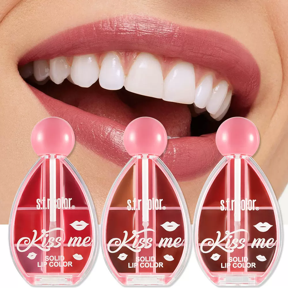 s.f.r color外贸专供便携保湿滋润自然提气色西瓜味6色口红带唇刷
