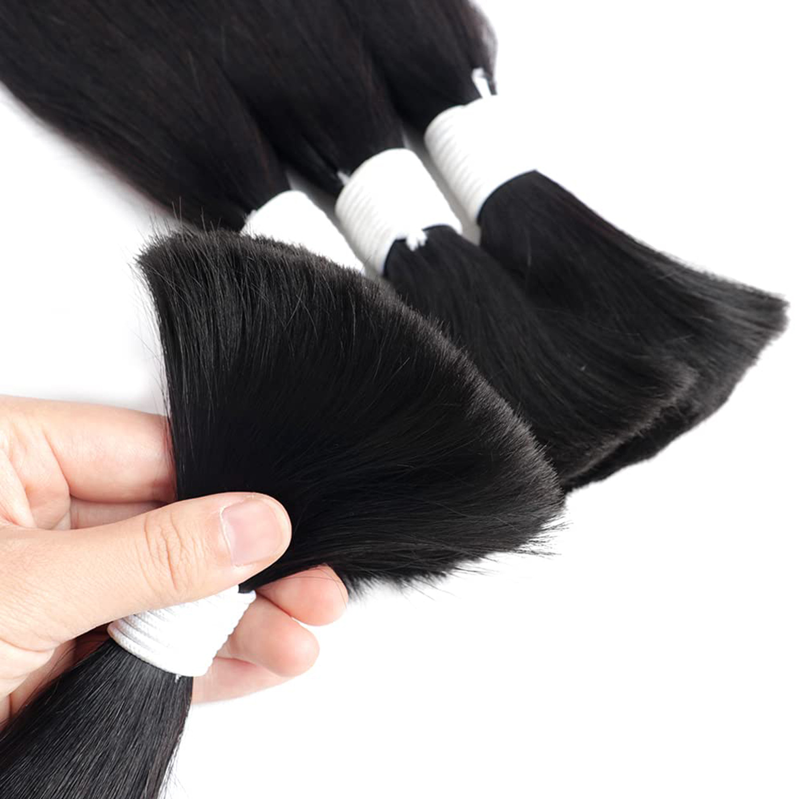 Cheveux humains avec couleur naturelle Extension de cheveux sans couture Perruque transfrontalière Invisible Cheveux longs et raides Cheveux humains en vrac_voghion.com